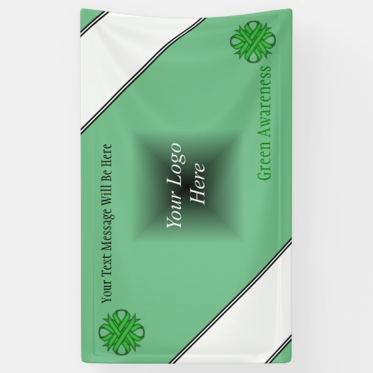 Green Clover Ribbon von Kenneth Yoncich Banner (Vertikal)