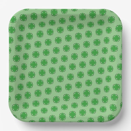 Green Clover Ribbon von Kenneth Yoncich Pappteller (Vorderseite)
