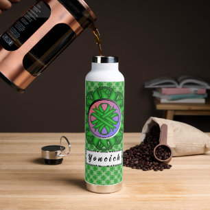 Green Clover Ribbon von Kenneth Yoncich Trinkflasche