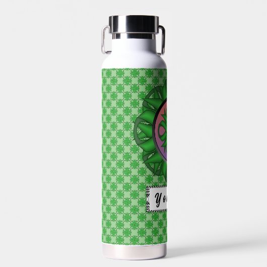 Green Clover Ribbon von Kenneth Yoncich Trinkflasche (Vorne)