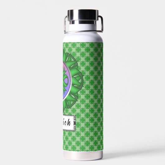 Green Clover Ribbon von Kenneth Yoncich Trinkflasche (Rückseite)