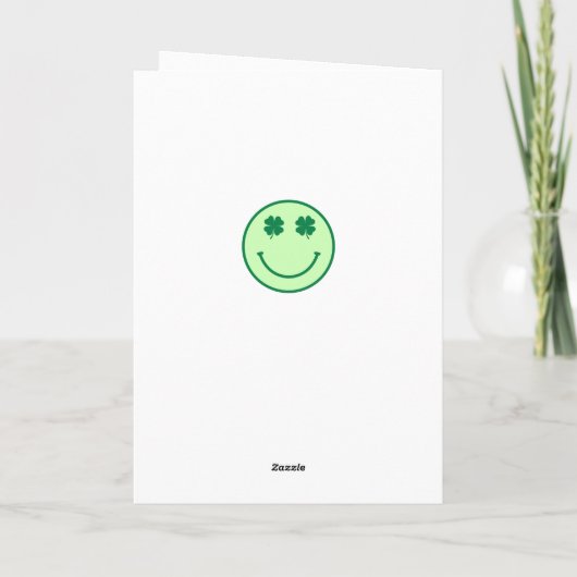 Green Clover St.Patrick's Day Birthday Card Karte (Rückseite)
