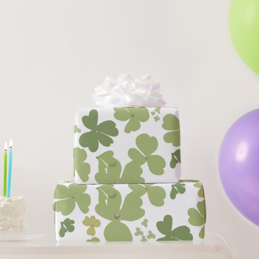 Green Cloverleaf St Patrick Day Garden Geschenkpapier (Partygeschenke)