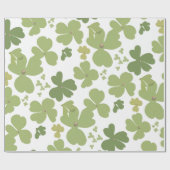 Green Cloverleaf St Patrick Day Garden Geschenkpapier (Flach)