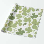 Green Cloverleaf St Patrick Day Garden Geschenkpapier (Ungerollt)