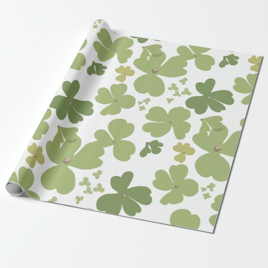 Green Cloverleaf St Patrick Day Garden Geschenkpapier (Ungerollt)