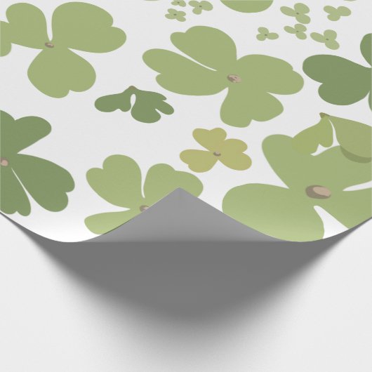 Green Cloverleaf St Patrick Day Garden Geschenkpapier (Ecke)