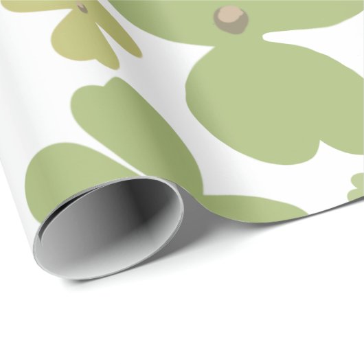 Green Cloverleaf St Patrick Day Garden Geschenkpapier (Rolleneckpunkt)