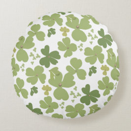 Green Cloverleaf St Patrick Day Garden Rundes Kissen