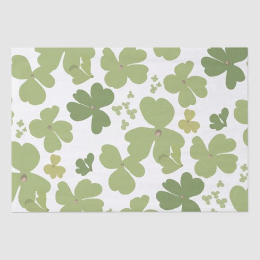 Green Cloverleaf St Patrick Day Garden Seidenpapier (Vorderseite)