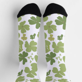 Green Cloverleaf St Patrick Day Garden Socken