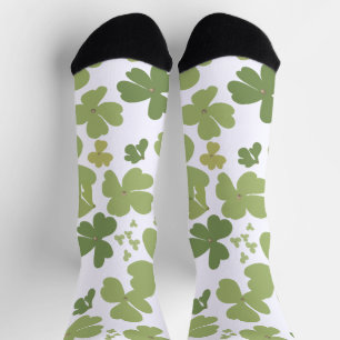 Green Cloverleaf St Patrick Day Garden Socken