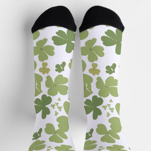 Green Cloverleaf St Patrick Day Garden Socken (Oben)
