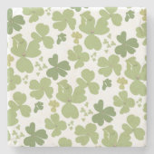 Green Cloverleaf St Patrick Day Garden Steinuntersetzer (Vorderseite)