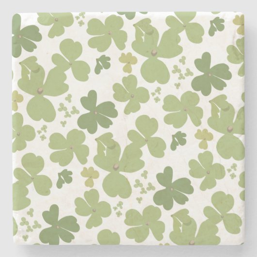 Green Cloverleaf St Patrick Day Garden Steinuntersetzer (Vorderseite)