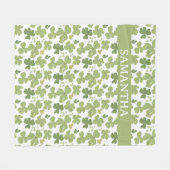 Green Cloverleaf St Patrick Day Individuelle Name Fleecedecke (Vorderseite (Horizontal))