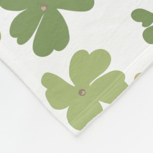 Green Cloverleaf St Patrick Day Individuelle Name Fleecedecke (Ecke)