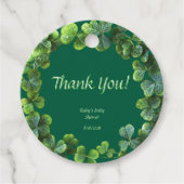 Green Clovers Baby Dusche Geschenkanhänger (Vorderseite)