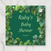 Green Clovers Baby Dusche Geschenkanhänger (Rückseite)