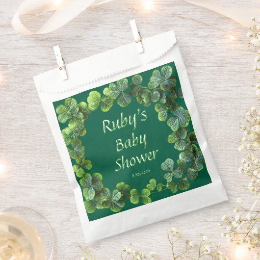 Green Clovers Baby Dusche Geschenktütchen (Ausgeschnitten)