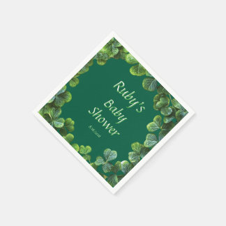 Green Clovers Baby Dusche Serviette