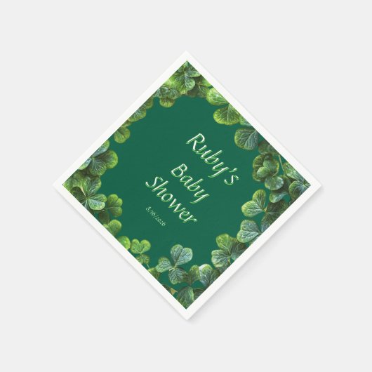 Green Clovers Baby Dusche Serviette (Ecke)
