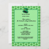 Green Clovers Kleeblatt Background St. Patrick's D Einladung (Vorderseite)