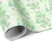 Green Clovers Kleeblatt Background St. Patrick's D Geschenkpapier (Rolleneckpunkt)