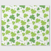 Green Clovers St. Patrick's Day Geschenkpapier (Flach)