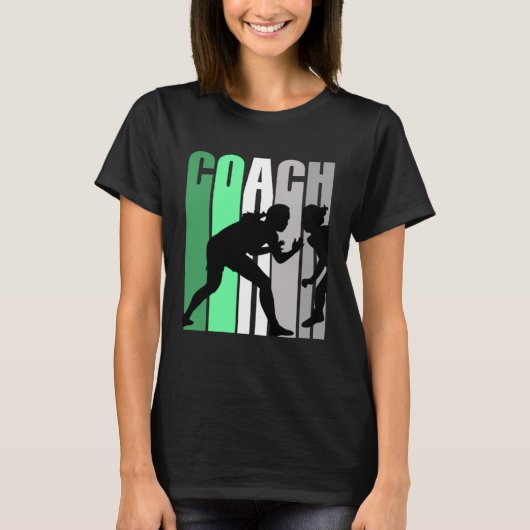 Green Coach Of Wrestling Instructor Wrestling Pret T-Shirt (Vorderseite)