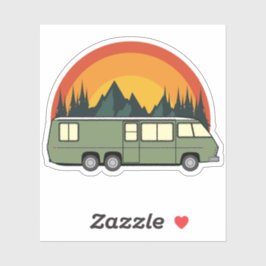 Green Coach Rainbow Mountains Kiss-Cut Aufkleber