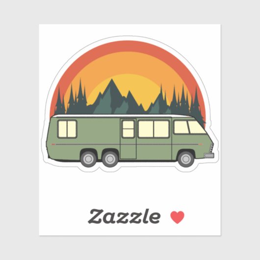 Green Coach Rainbow Mountains Kiss-Cut Aufkleber (Blatt)