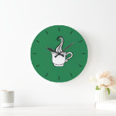 Green Coffee Diner Wall Clock Große Wanduhr (Zuhause)