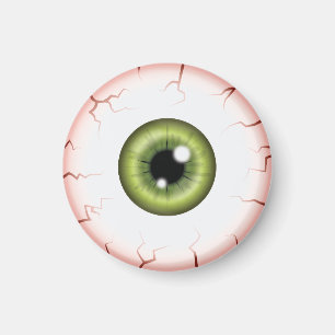 Green Color Eyeball Halloween Bloodshot Eyeball Magnet