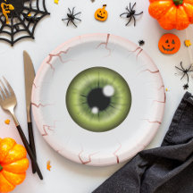 Green Color Eyeball Halloween Bloodshot Eyeball