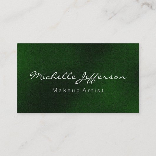 Green Color Makeup Artist Script Business Card Visitenkarte (Vorderseite)