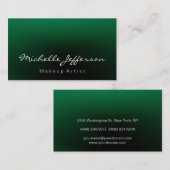 Green Color Makeup Artist Script Business Card Visitenkarte (Vorne/Hinten)