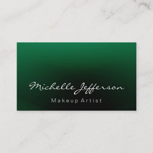 Green Color Makeup Artist Script Business Card Visitenkarte (Vorderseite)