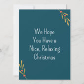 Green Color Weihnachtsfotokarte mit Grüßen Karte (Rückseite)