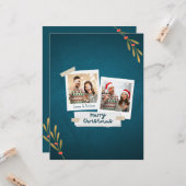 Green Color Weihnachtsfotokarte mit Grüßen Karte (Vorderseite/Rückseite Beispiel)
