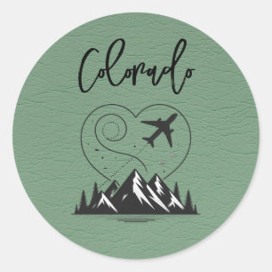 Green Colorado Passport Runder Aufkleber