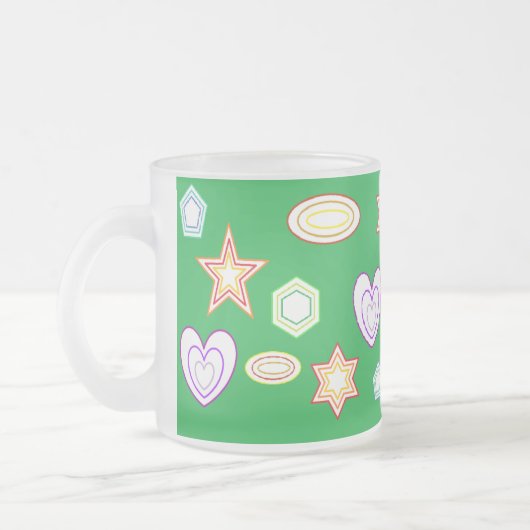 Green colour Shapes mug Mattglastasse (Links)