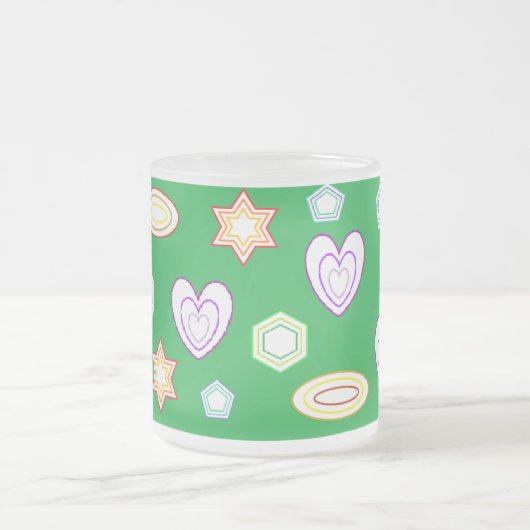 Green colour Shapes mug Mattglastasse (Mittel)