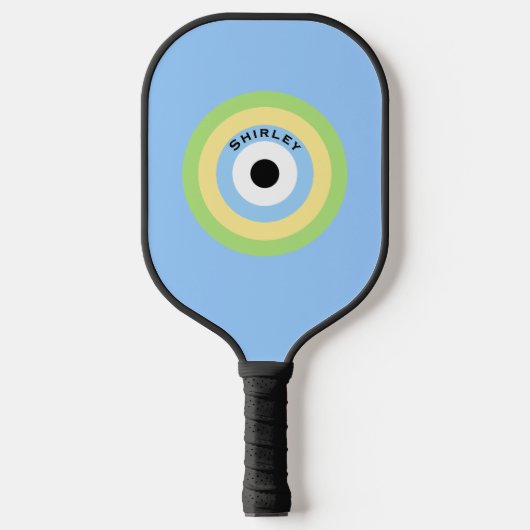 Green Combining Bullseye von Shirley Taylor Pickleball Schläger (Vorderseite)