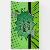 Green comic birthday banner (Vertikal)