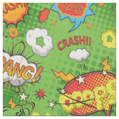 Green Comic Book Fabric Stoff (Nahaufnahme)