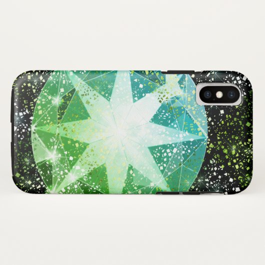Green Compass Gemstone Kristall Gold Sparkle Case-Mate iPhone Hülle (Rückseite (Horizontal))