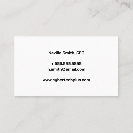 Green Computer Chip und Circuit IT Tech Visitenkarte (Rückseite)