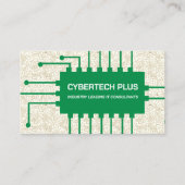 Green Computer Chip und Circuit IT Tech Visitenkarte (Vorderseite)