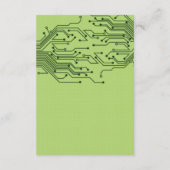 Green Computer Circuit Board Bar Mitzvah Empfang Begleitkarte (Rückseite)